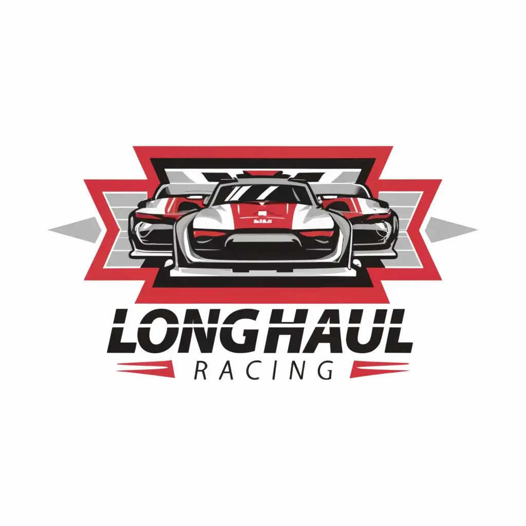a logo design,with the text 'Team Long Haul Racing', main symbol:Rectangle, Flag, race,complex,be used in Automotive industry,clear background