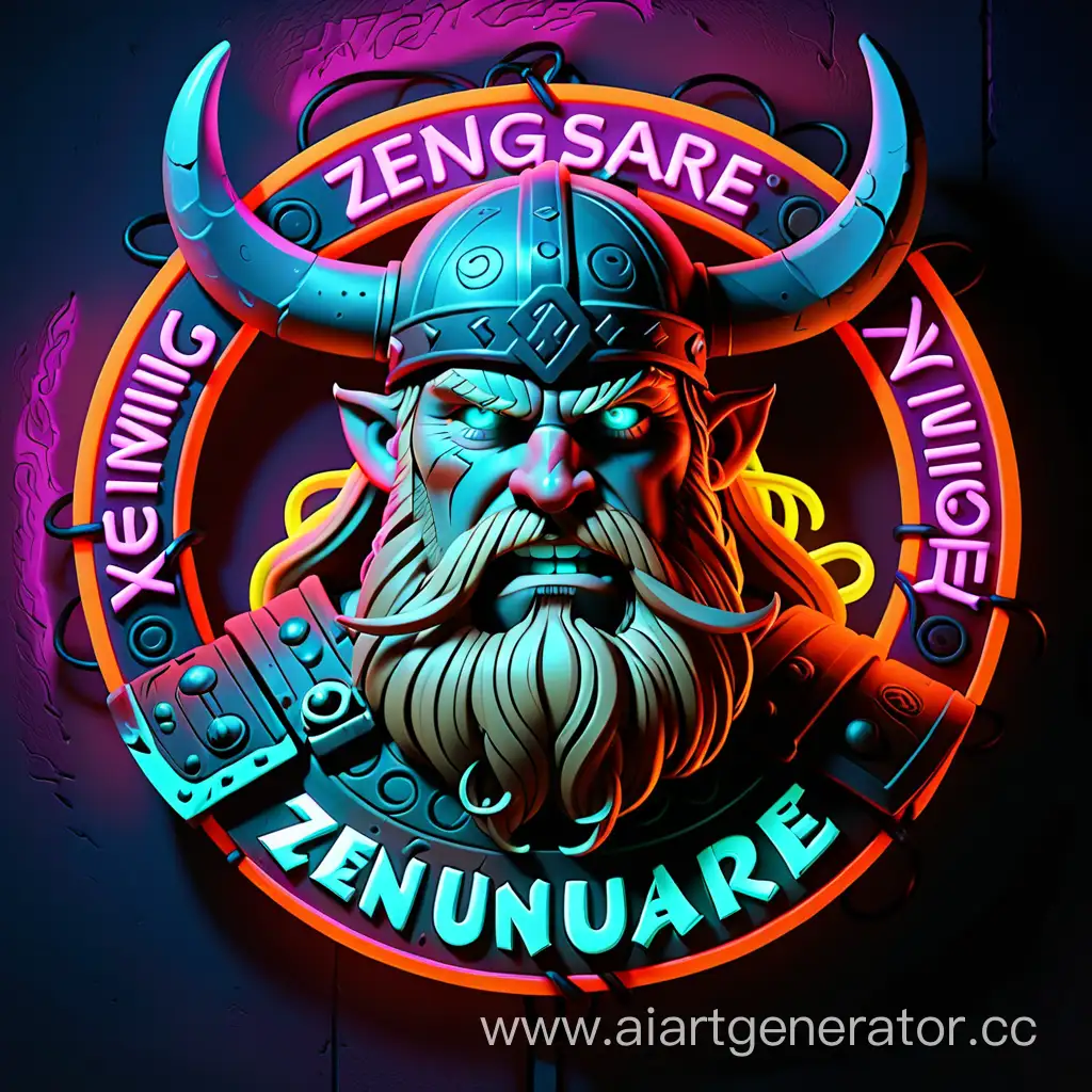 Neon-Viking-with-Zenuare-Inscription