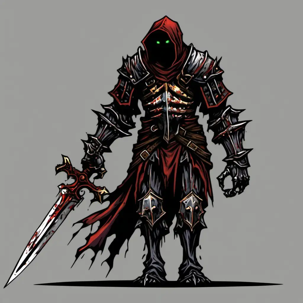 Gigantic Undead Knight Strolls in Colorful Darkest Dungeon Style