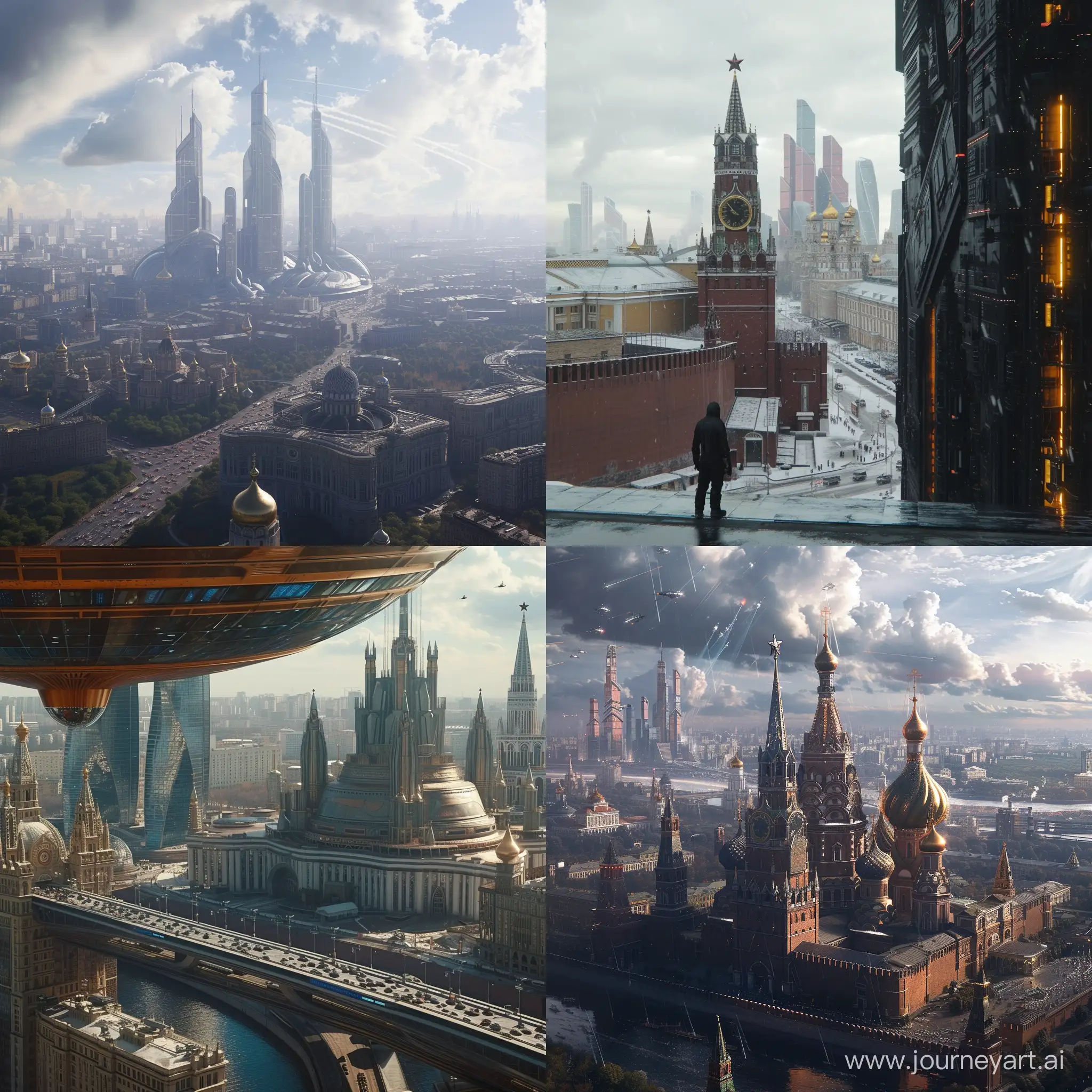 Futuristic Moscow, scene from movie