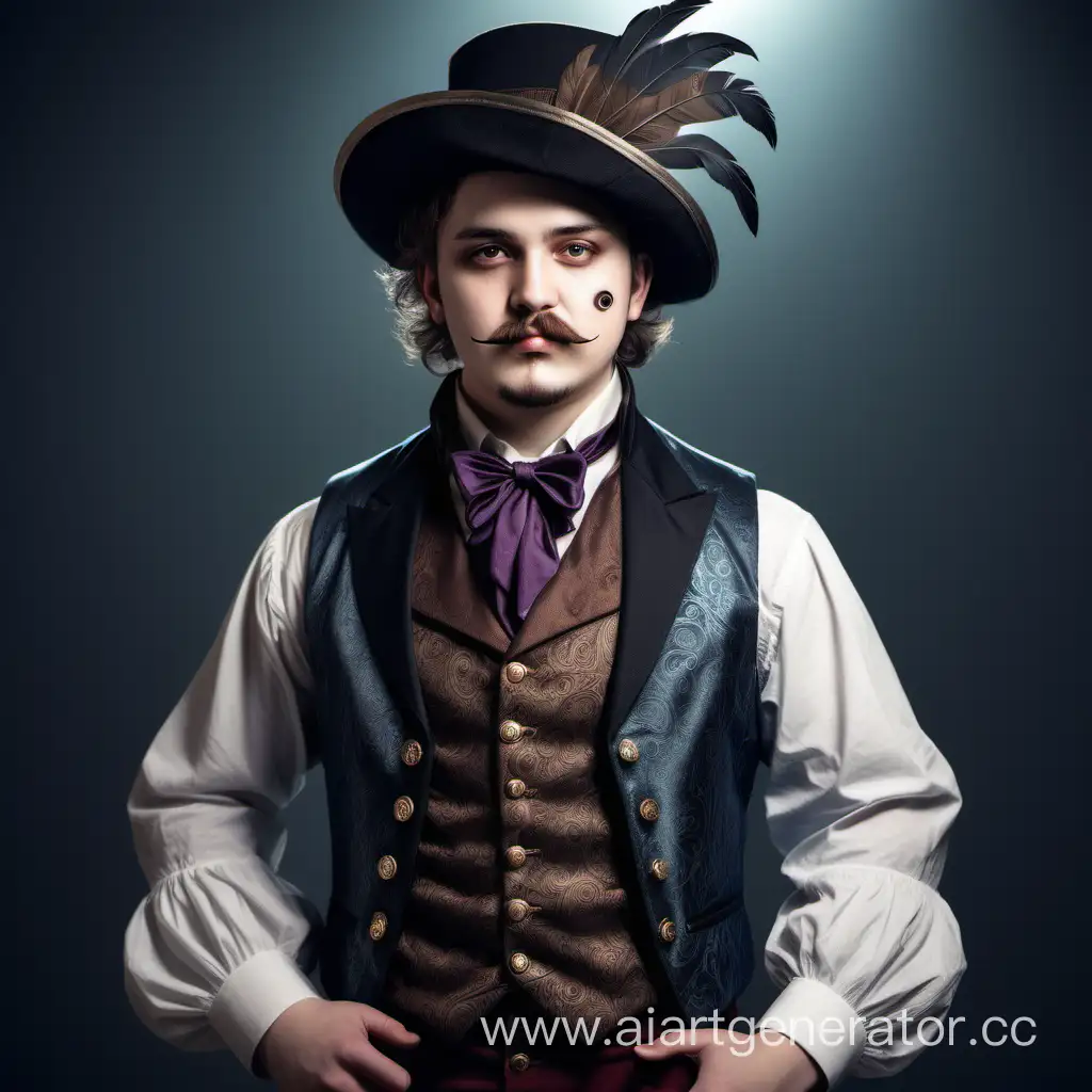 Charming-Dark-Fantasy-Bard-in-Elegant-Attire-and-Feathered-Hat