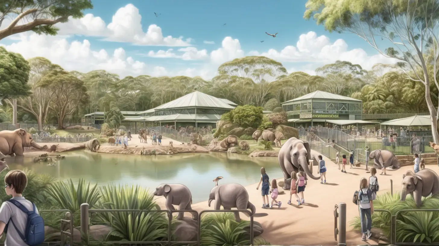 Animestyle Landscape View of Australia Zoo Brisbane Australia