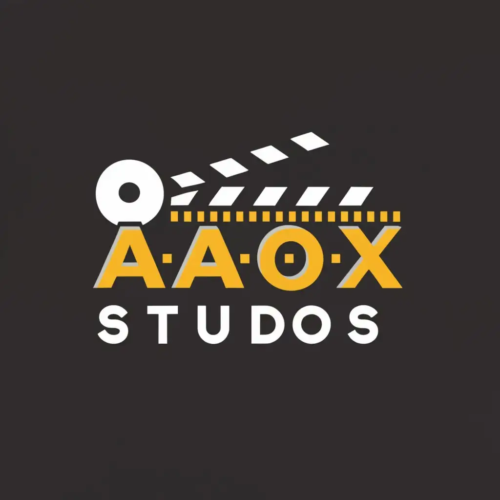 a logo design,with the text "AAROX STUDIOS", main symbol:film processing,Moderate,be used in Entertainment industry,clear background