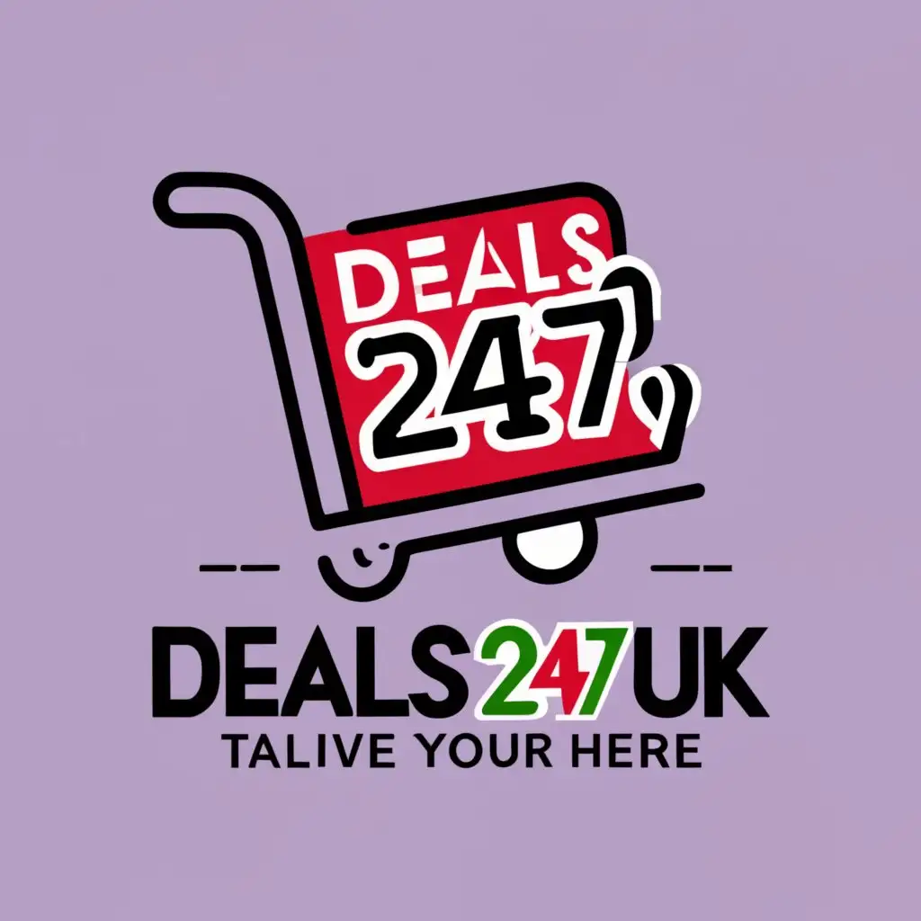 LOGO-Design-For-Deals247UK-Shopping-Cart-Inspired-Logo-with-Bold-Typography-for-Retail-Excellence