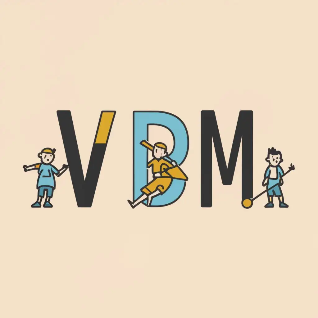 a logo design,with the text "VDM", main symbol:boys group with main focus on VDM,Moderate,be used in Home Family industry,clear background