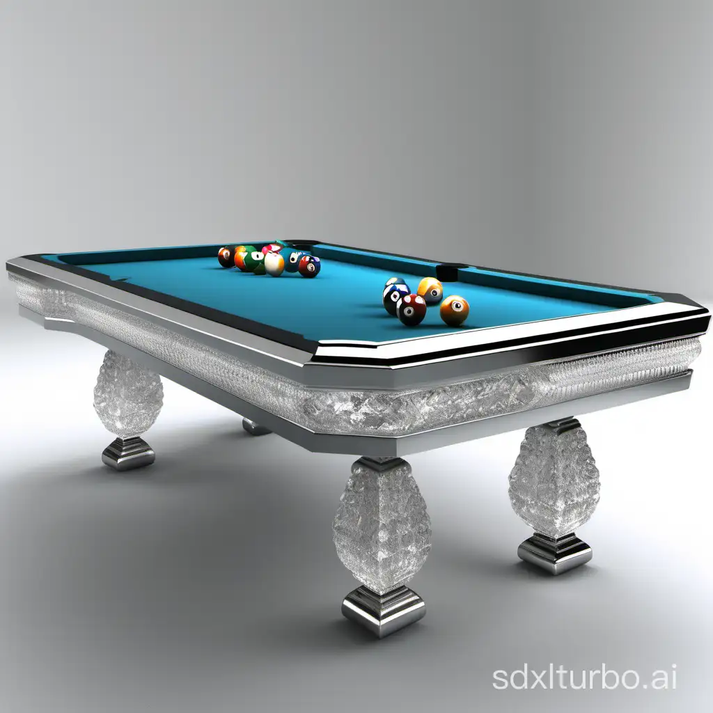 Luxurious-Crystal-Pool-Table-on-White-Background