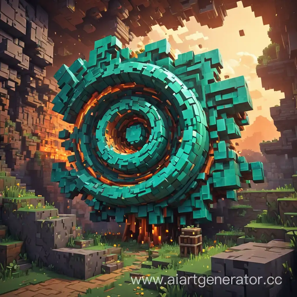 Minecraft-Pixel-Vortex-Art-Crafting-the-Digital-Realm