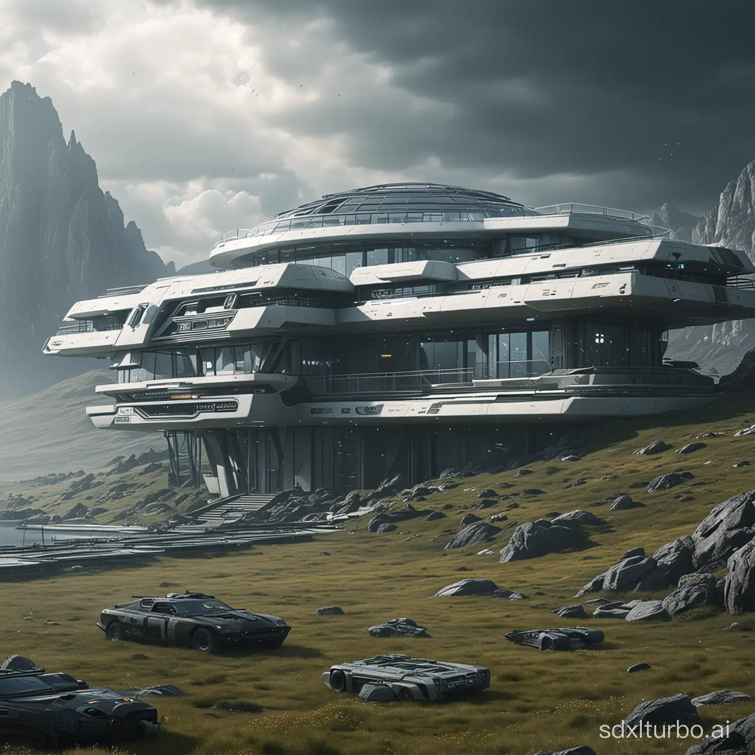 Futuristic-SciFi-House-Amidst-Galactic-Landscape