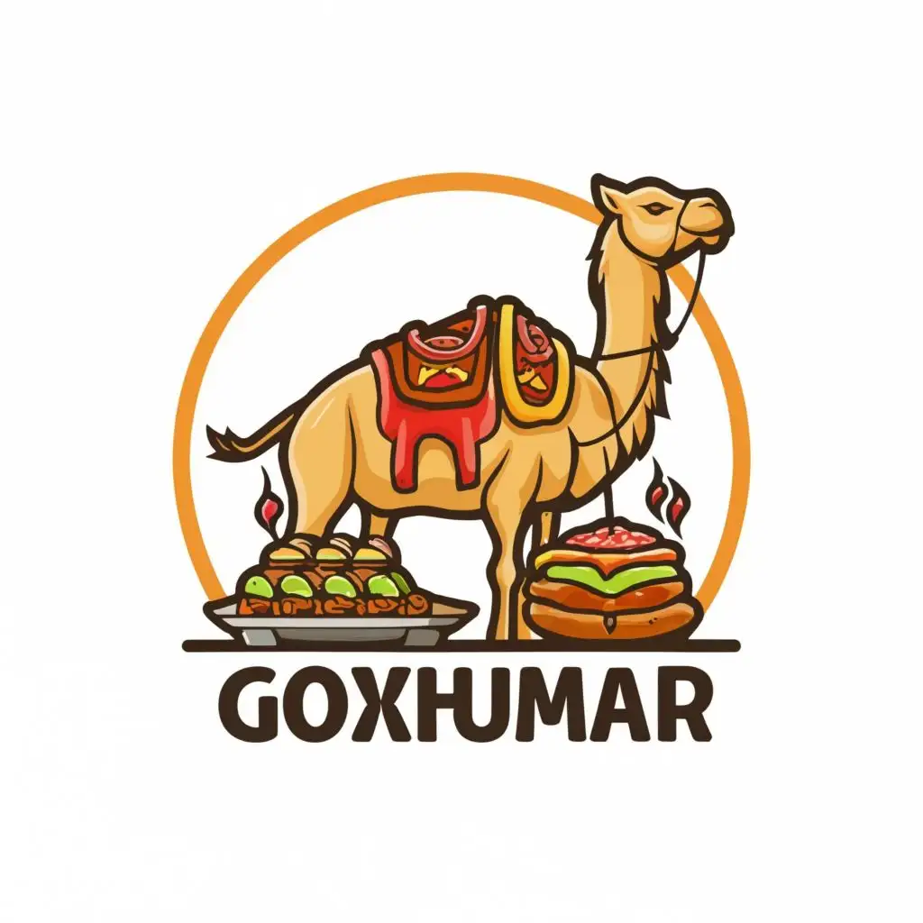 logo, Camel and Kebabs, with the text "GOXHUMAR", typography, be used in Restaurant industry