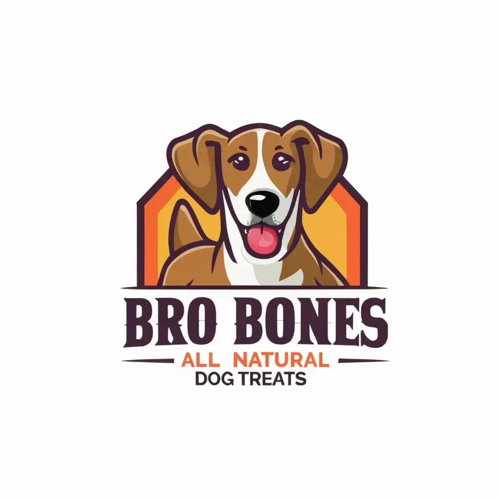 a logo design,with the text "Bro Bones All Natural Dog Treats", main symbol:hound dog,Moderate,be used in Events industry,clear background