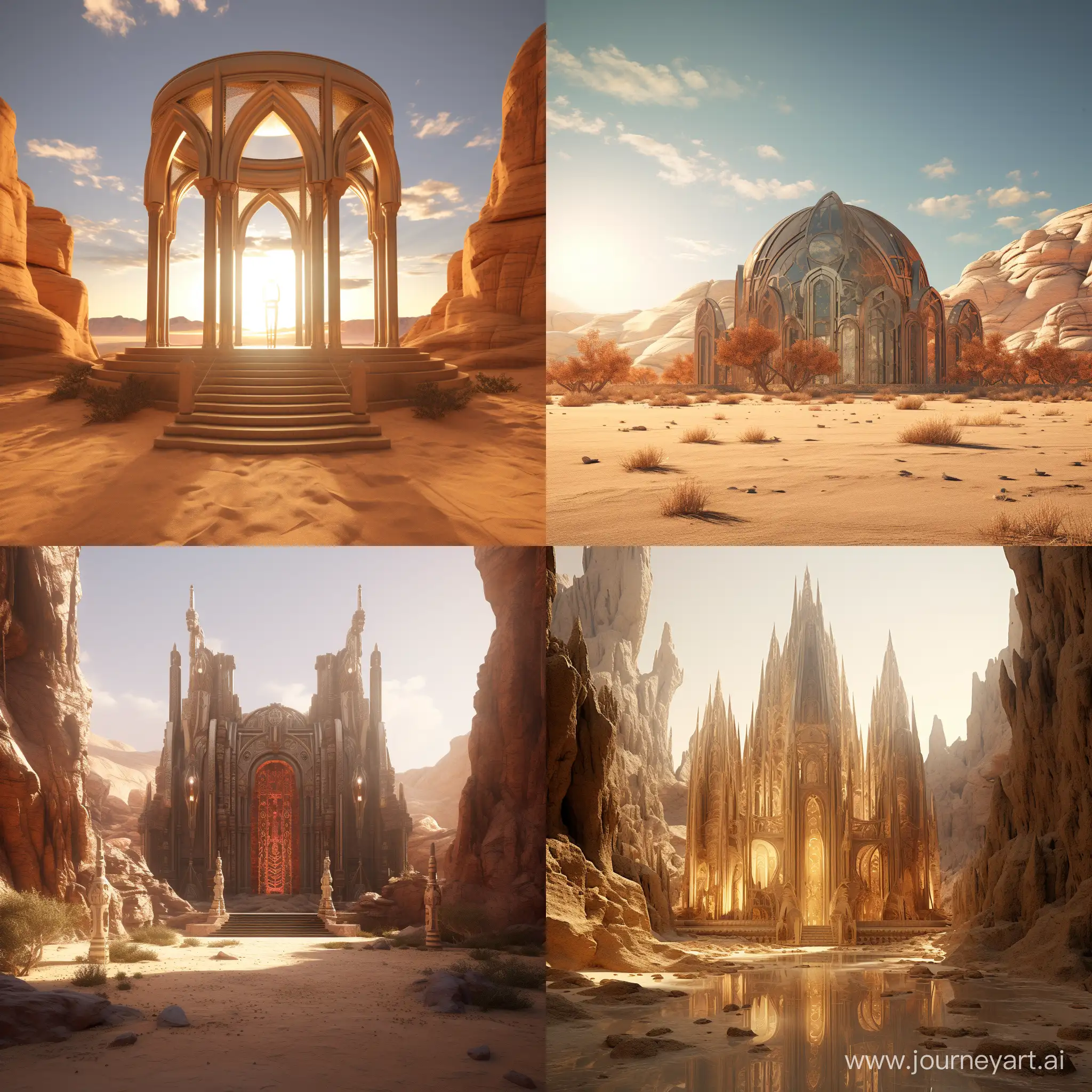 Sacred-Desert-Temple-in-Clear-Atmosphere