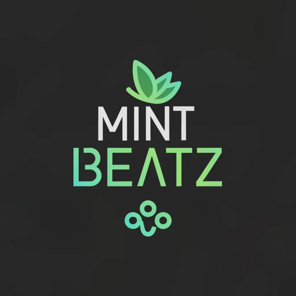 a logo design,with the text "MINT Beatz", main symbol:ice fresh mint,Minimalistic,be used in Entertainment industry,clear background