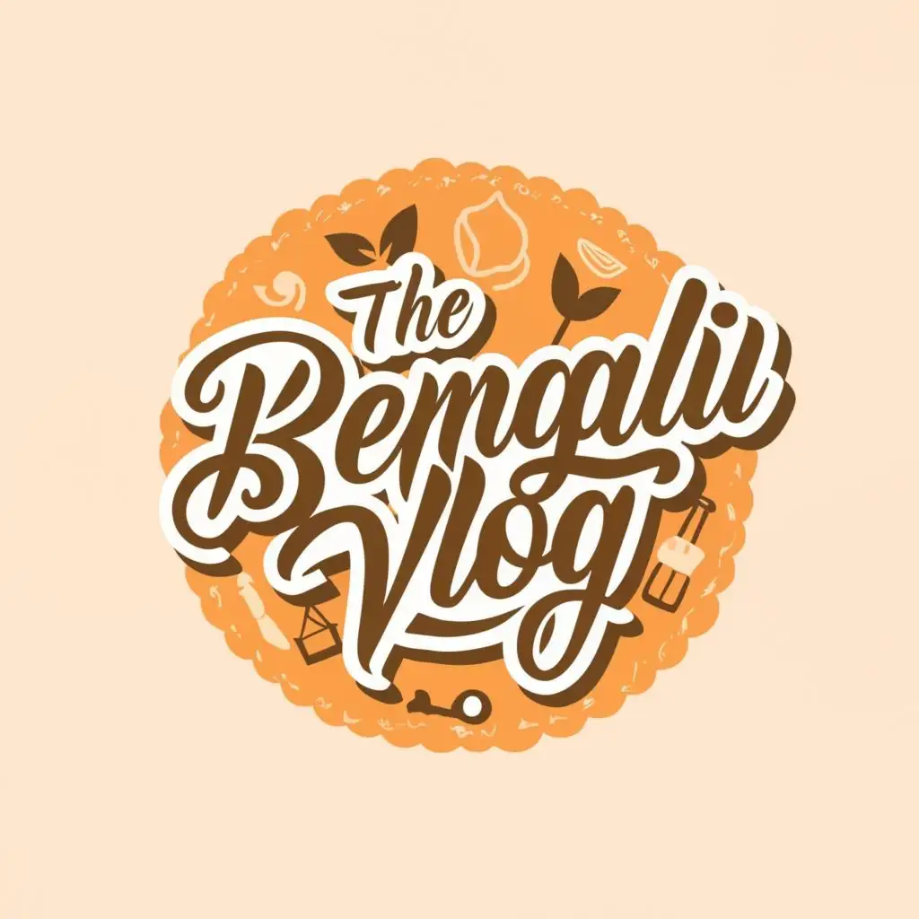 logo, daily Lifestyle , food and traveling vlogger , with the text "The Bengali Vlog", typography