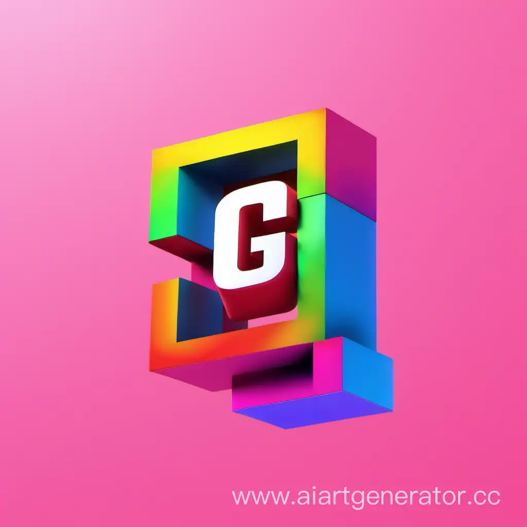 colorful 3D avatar for YouTube with the letter G