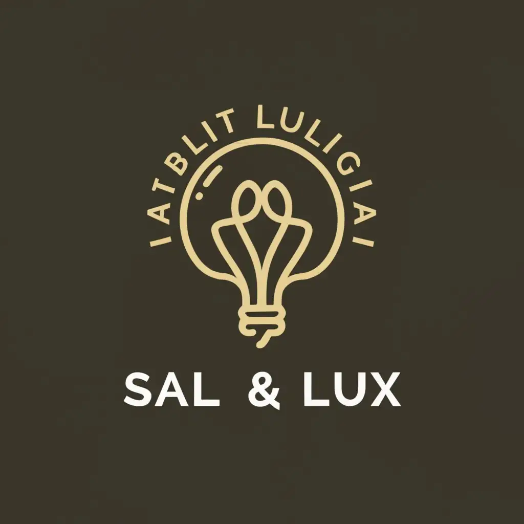 a logo design,with the text "Sal & Lux", main symbol:A salt shaker and a light bulb,Minimalistic,be used in Entertainment industry,clear background