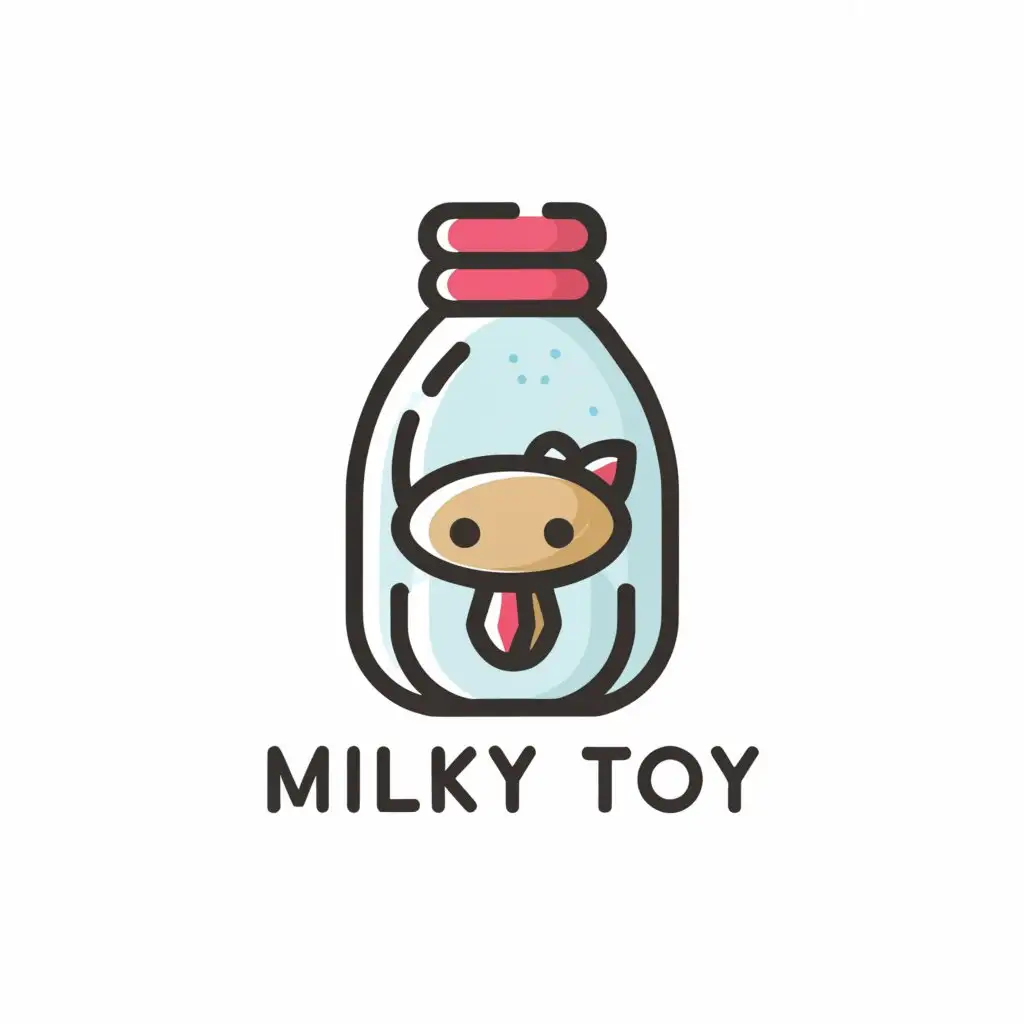 a logo design,with the text "MILKY TOY", main symbol:TOY,Minimalistic,be used in Retail industry,clear background