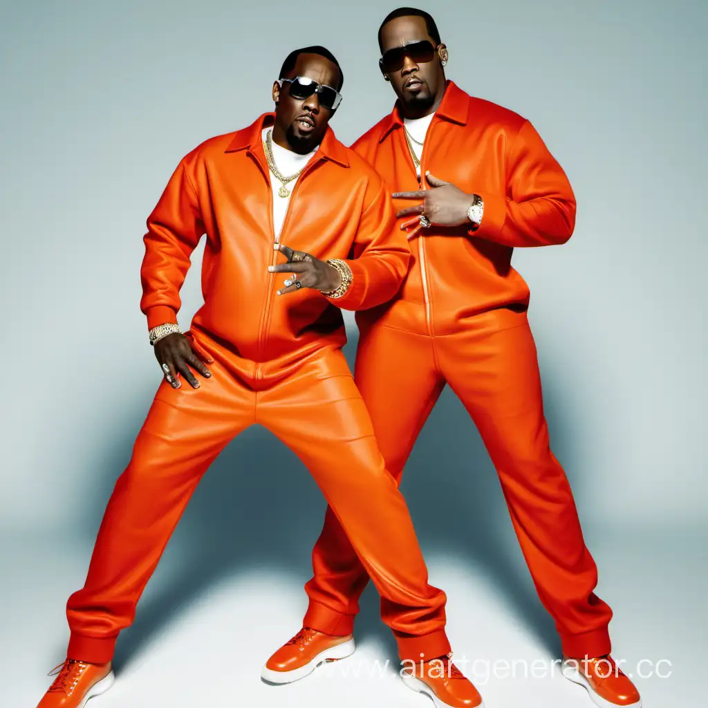 Diddy and R-kelly in orange jumpsuits