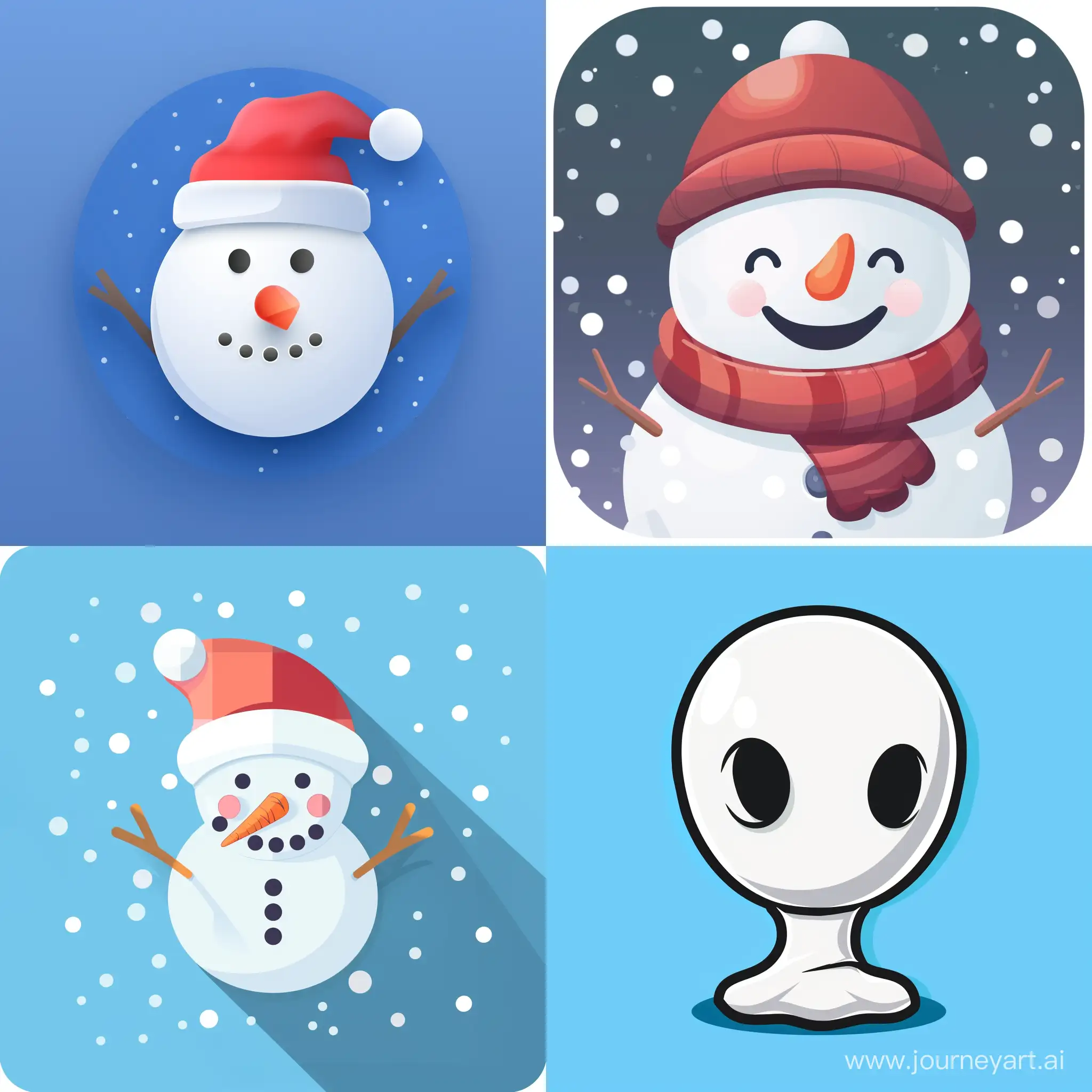 Snowmen-Head-Icon-in-a-Winter-Wonderland