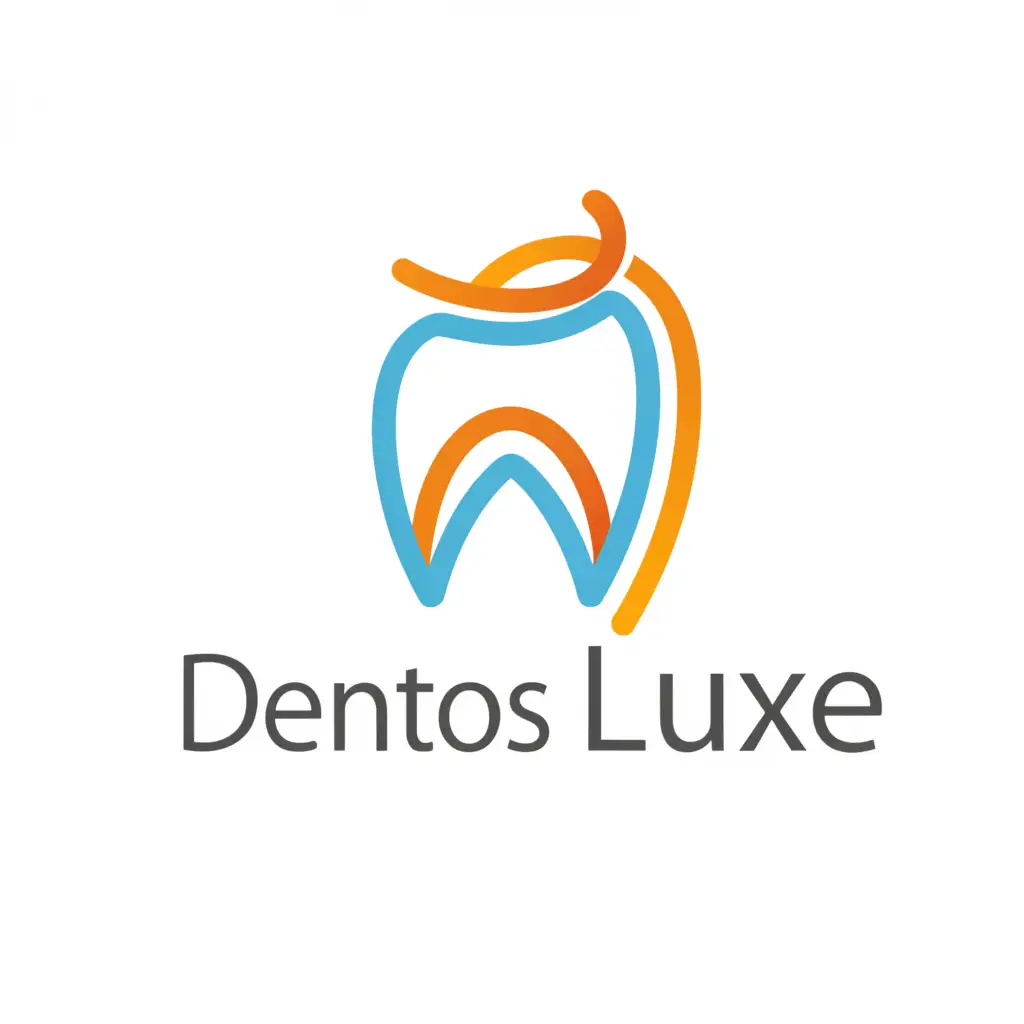a logo design,with the text "DENTOS LUXE", main symbol:Tooth,Минималистичный,be used in Medical Dental industry,clear background