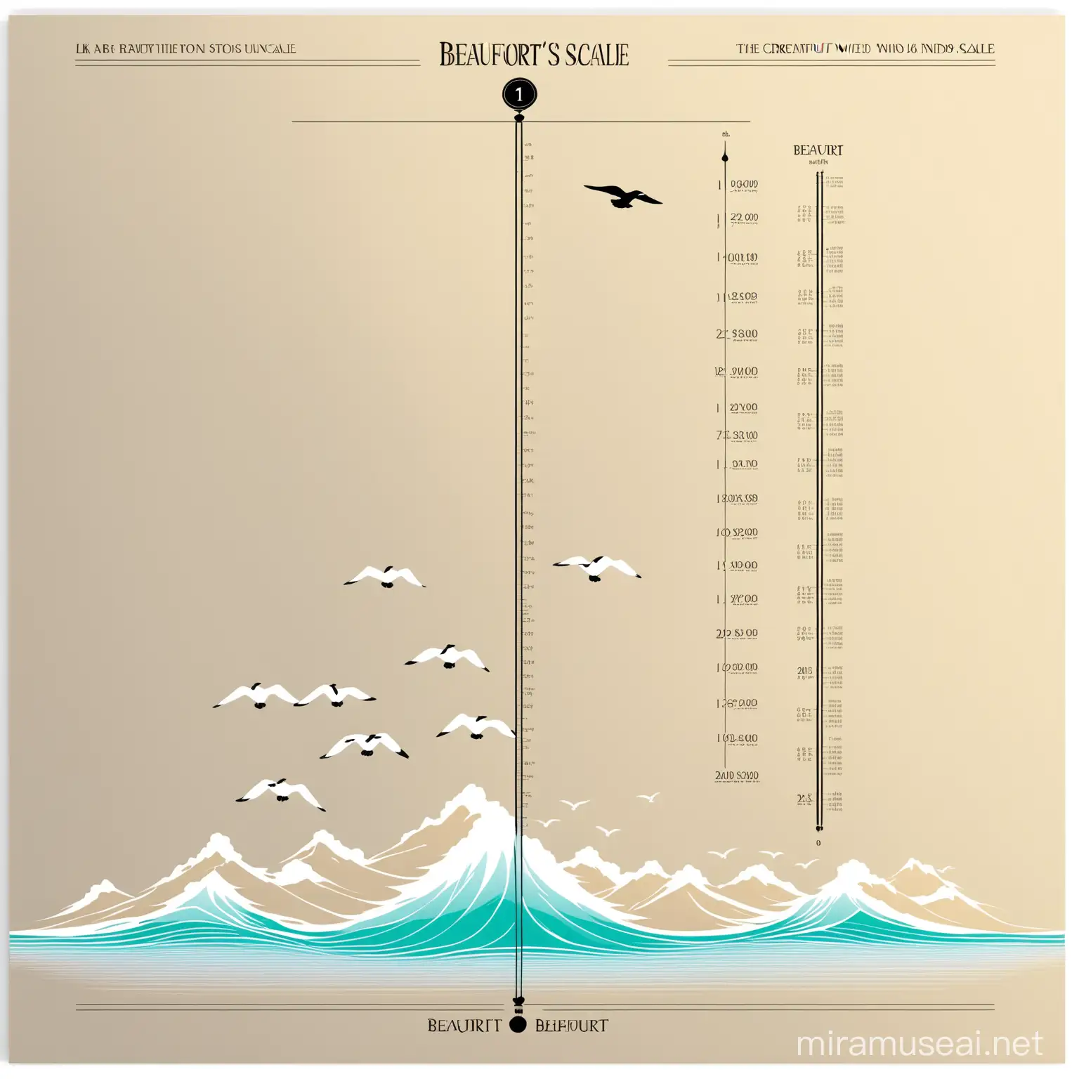 Elegant Beaufort Wind Scale Poster with Subtle Flying Geese Imagery