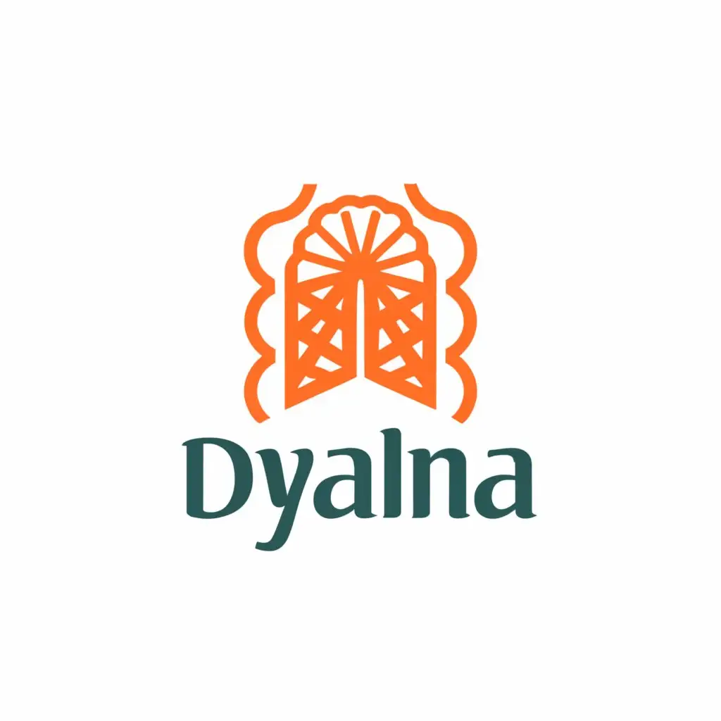 a logo design,with the text "DYALNA", main symbol:OPEN MOROCCAN DOOR,Moderate,be used in Nonprofit industry,clear background