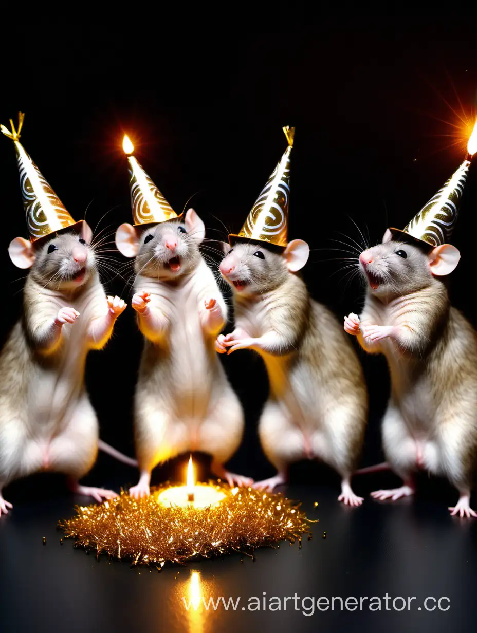 Крысы весело отмечают Новый год