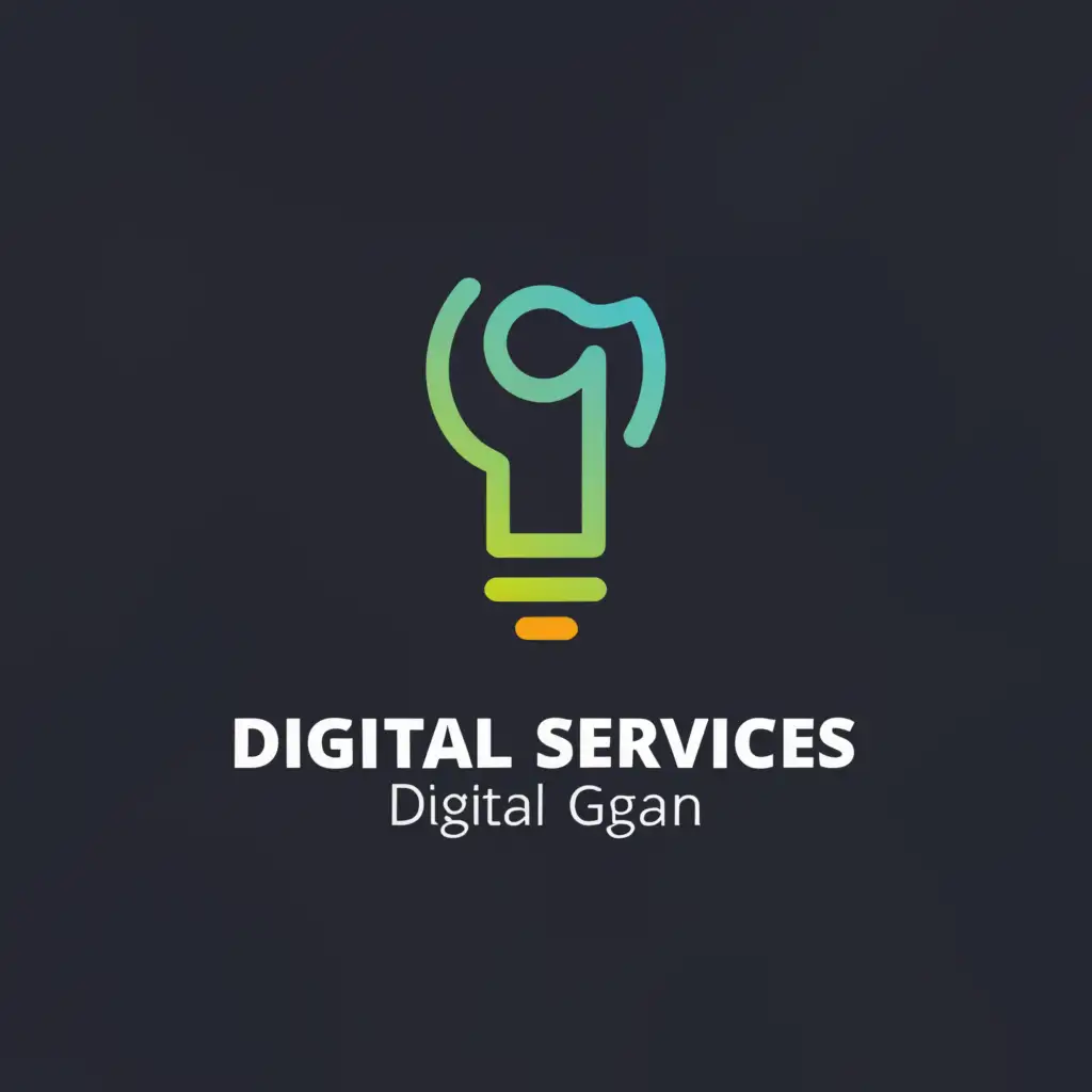 a logo design,with the text "Digital Services", main symbol:nut and bulb
it should be green,Moderate,be used in Technology industry,clear background