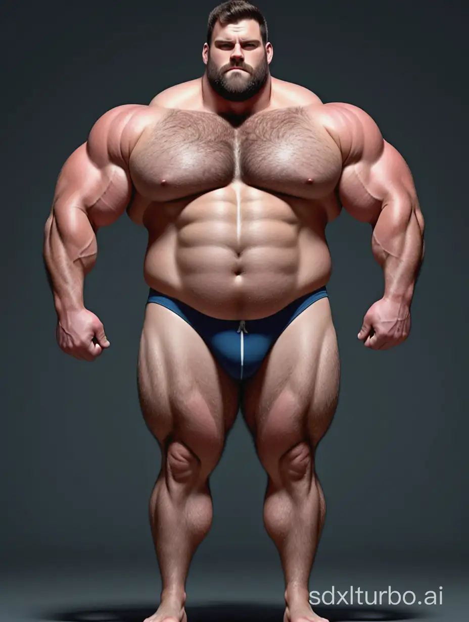 White skin and massive muscle stud, much bodyhair. Huge and giant and Strong body. Long and strong legs. 2m tall. very Big Chest. very Big biceps. 8-pack abs. Very Massive muscle Body. Wearing underwear. he is giant tall. very fat. very fat. very fat.Full Body diagram.long legs.