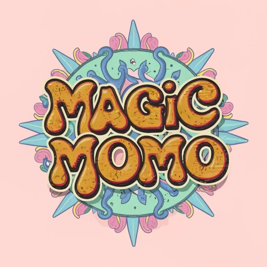 LOGO-Design-for-Magic-Momo-Vibrant-and-Trippy-Momosthemed-Typography
