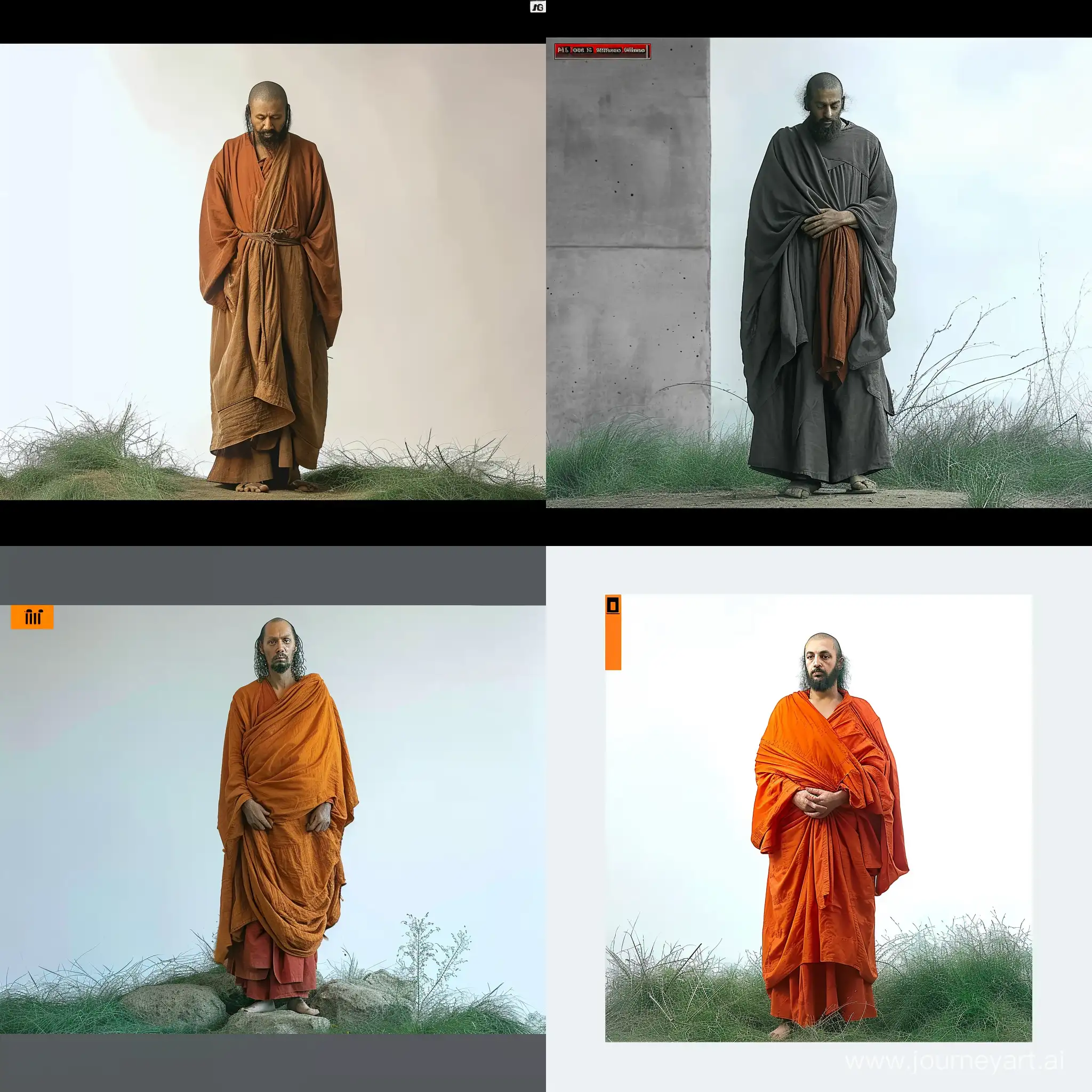 Serene-Monk-Standing-in-Contemplation