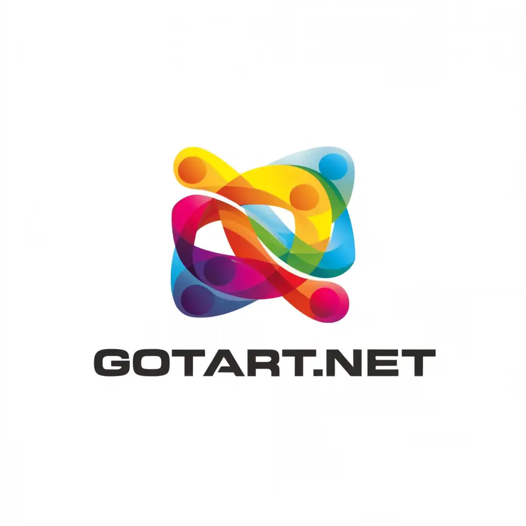 a logo design,with the text "GotArt.Net", main symbol:"text logo spell correctly, main "GotArt.Net",  colorful, upper case and lower caser text,",Minimalistic,be used in Internet industry,clear background
