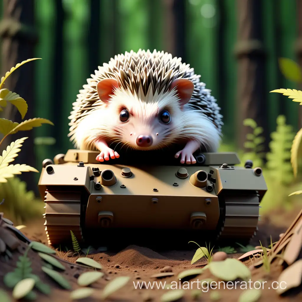 Military-Tanks-and-Armed-Hedgehogs-in-Forest-Combat