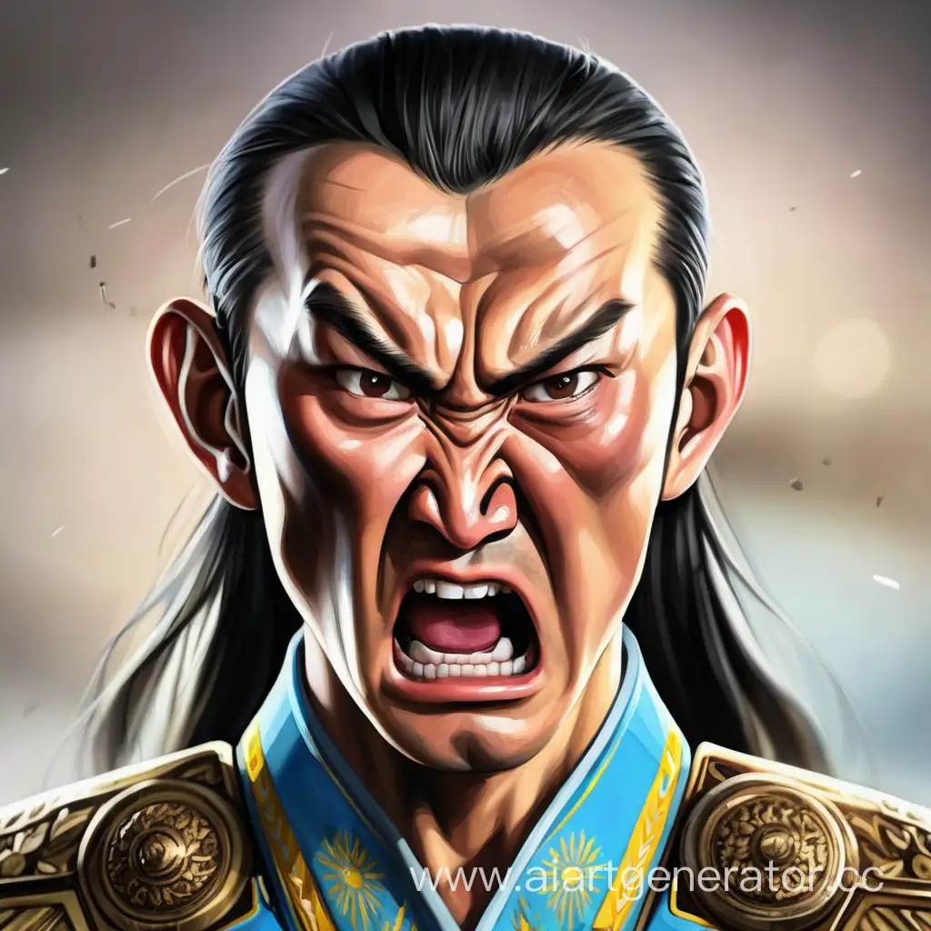 Fierce-Expression-of-a-Kazakh-Warrior
