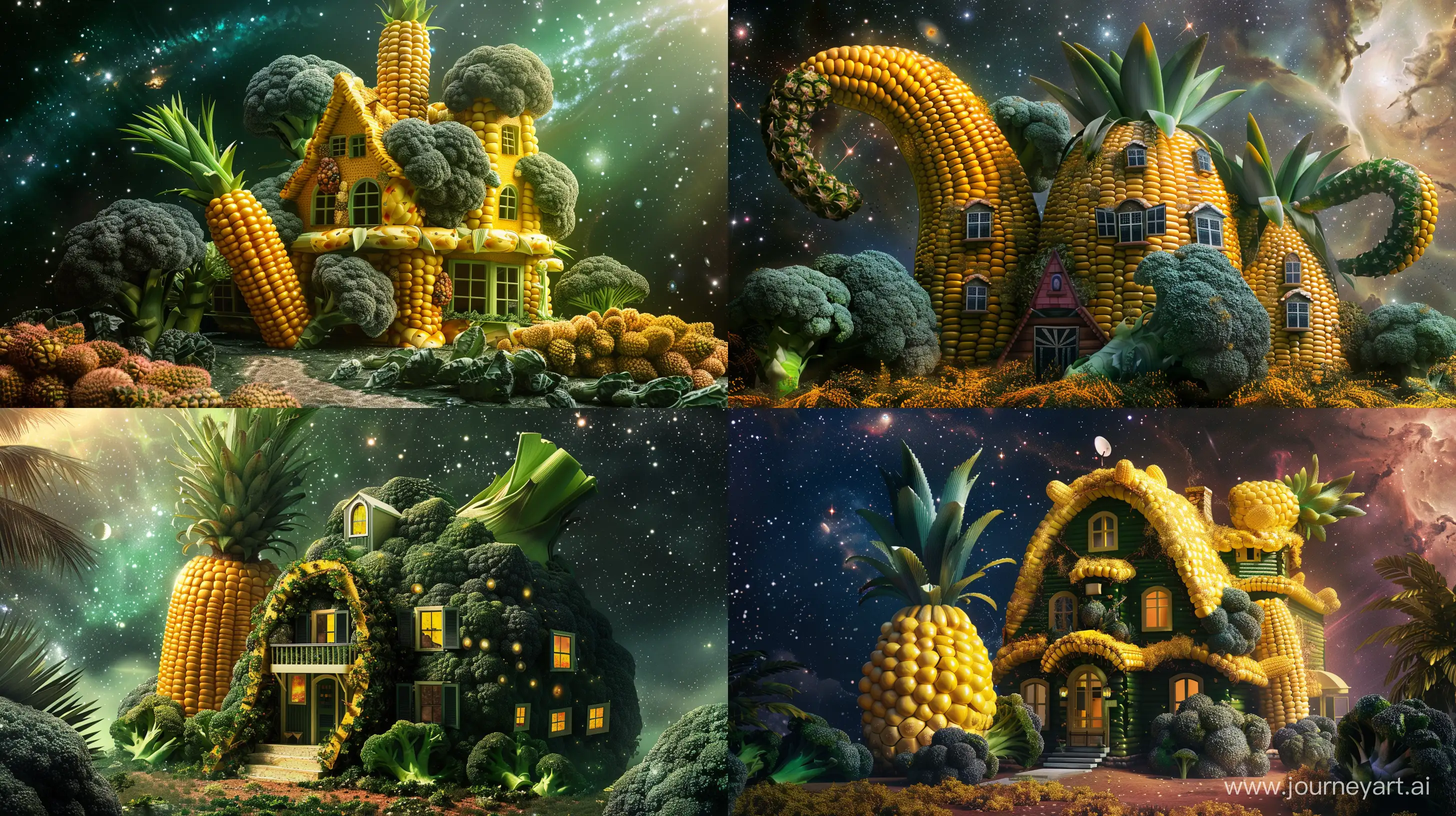 Fantasy-Galactic-Mansion-Corn-Pineapple-and-Broccoli-Extravaganza