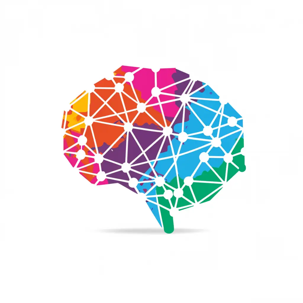 a logo design,with the text "neurodiversity", main symbol:Design a logo featuring a stylized brain with distinct regions in vibrant colors, symbolizing the diversity of neurodivergent perspectives. Include subtle geometric lines or patterns to represent synapses and connections within the brain. The design should be modern, abstract, and professional, conveying unity and creativity while celebrating the unique talents of our neurodivergent community.,Moderate,clear background