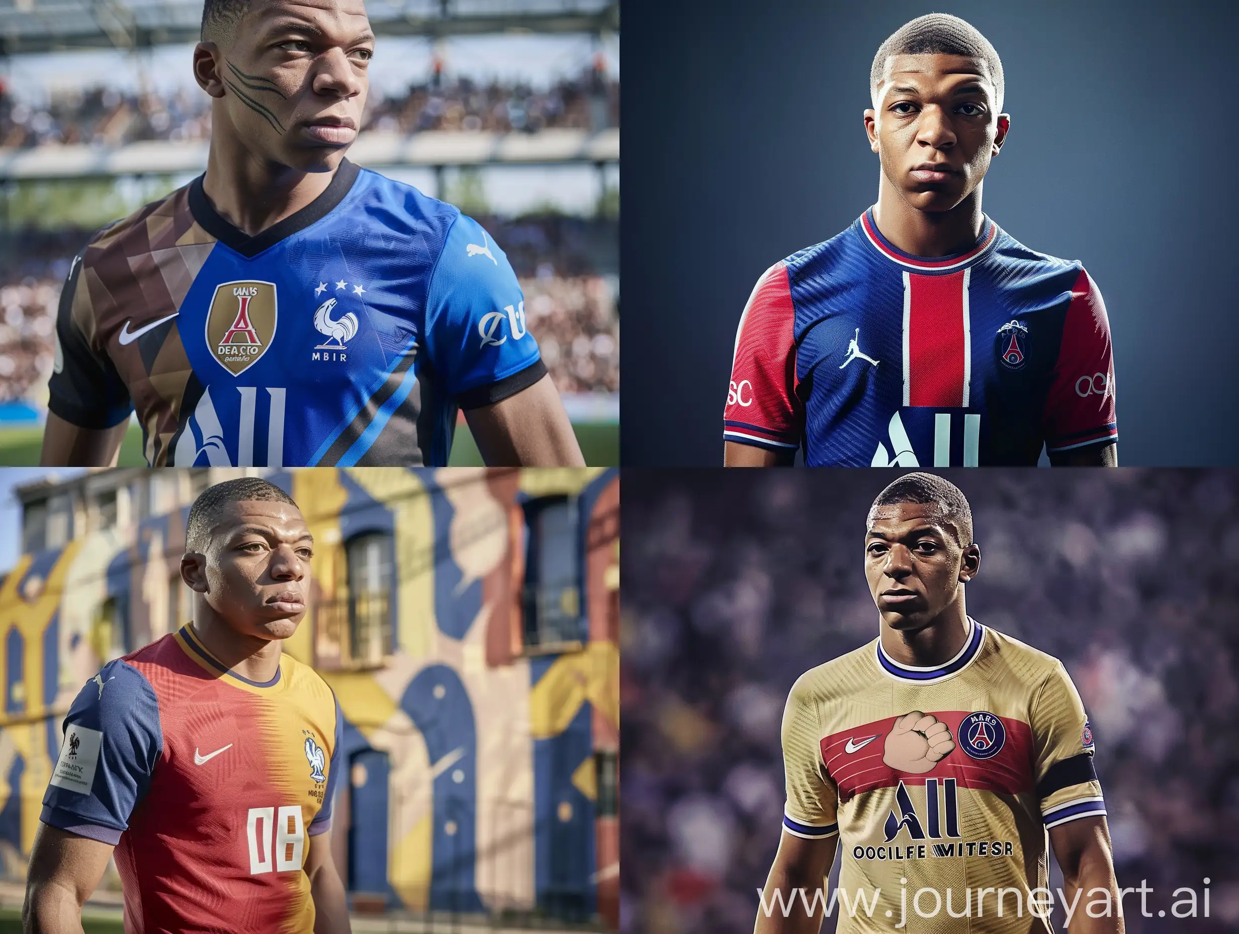 Kylian-Mbappe-Football-Jersey-Resembling-Obelix-Athletic-French-Soccer-Player-in-Unique-Attire