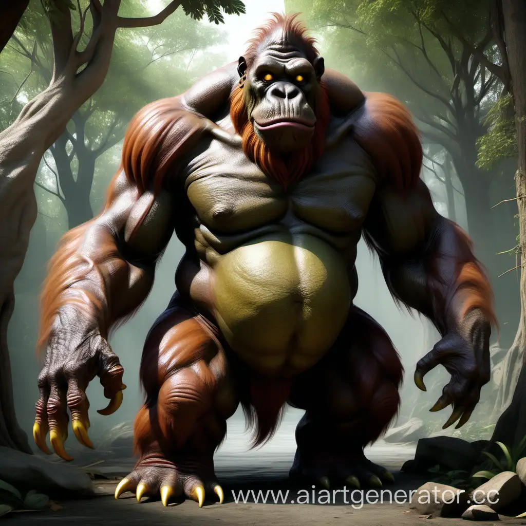 Whimsical-Jungle-Guardian-Majestic-Creature-with-Hippo-Body-and-Orangutan-Upper-Body
