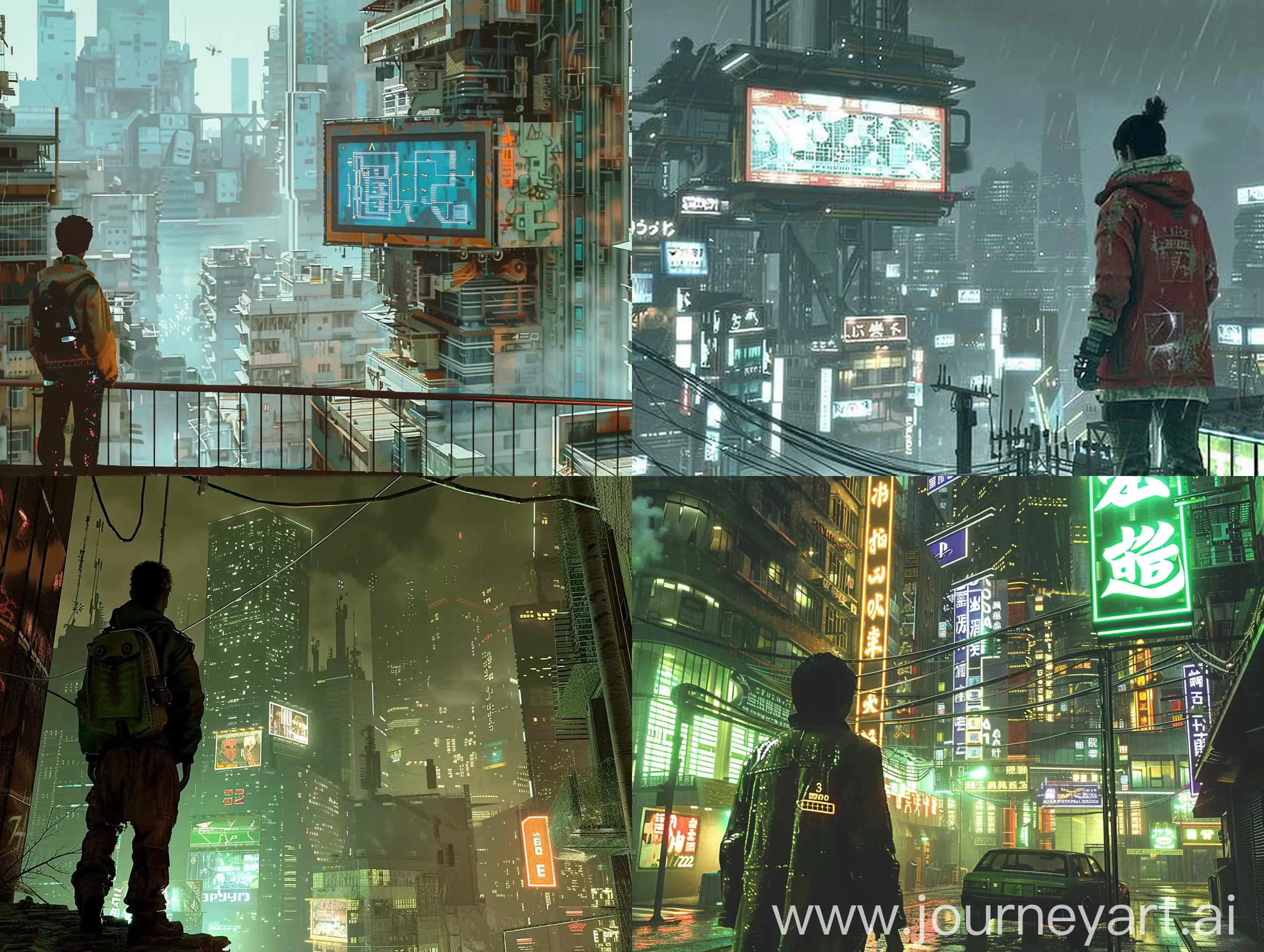 a human in a city, genre, retro, modern, futurism, y2k aesthetic, nostalgic trend, environment, old PlayStation 2 2000s graphics, render, video game,
