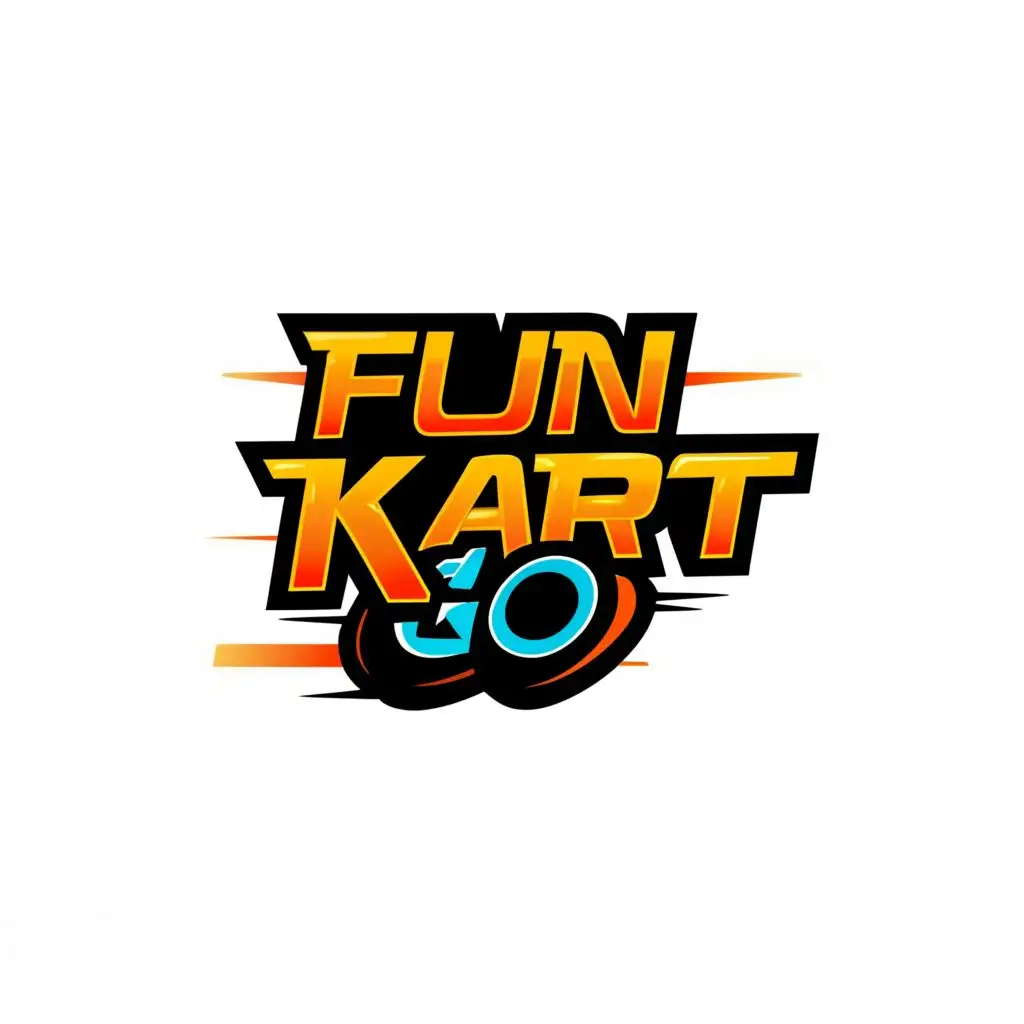 a logo design,with the text "Fun Kart Go", main symbol:Go Kart,Moderate,be used in Automotive industry,clear background