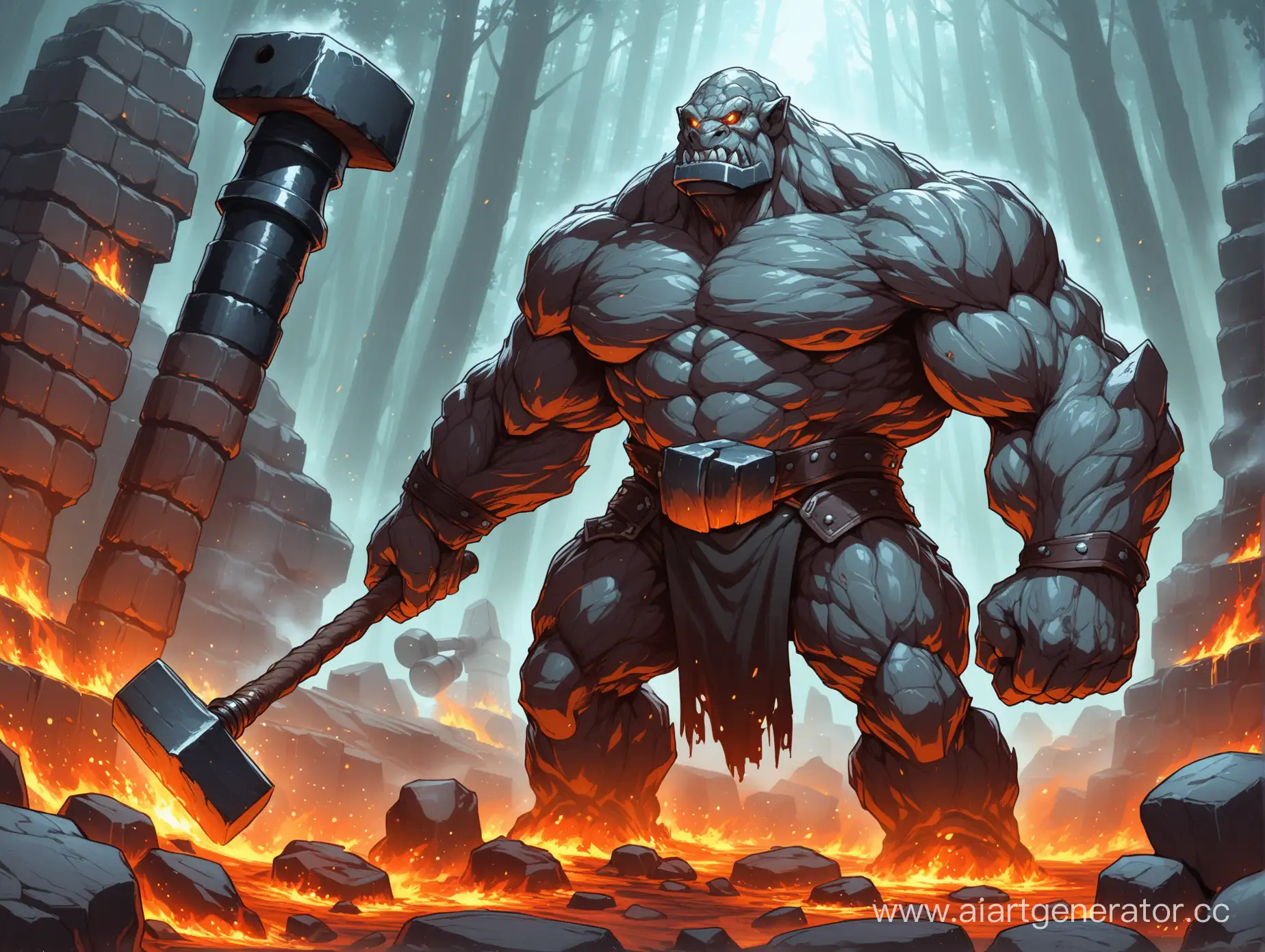StoneFire-Giant-Blacksmith-with-Massive-Hammer