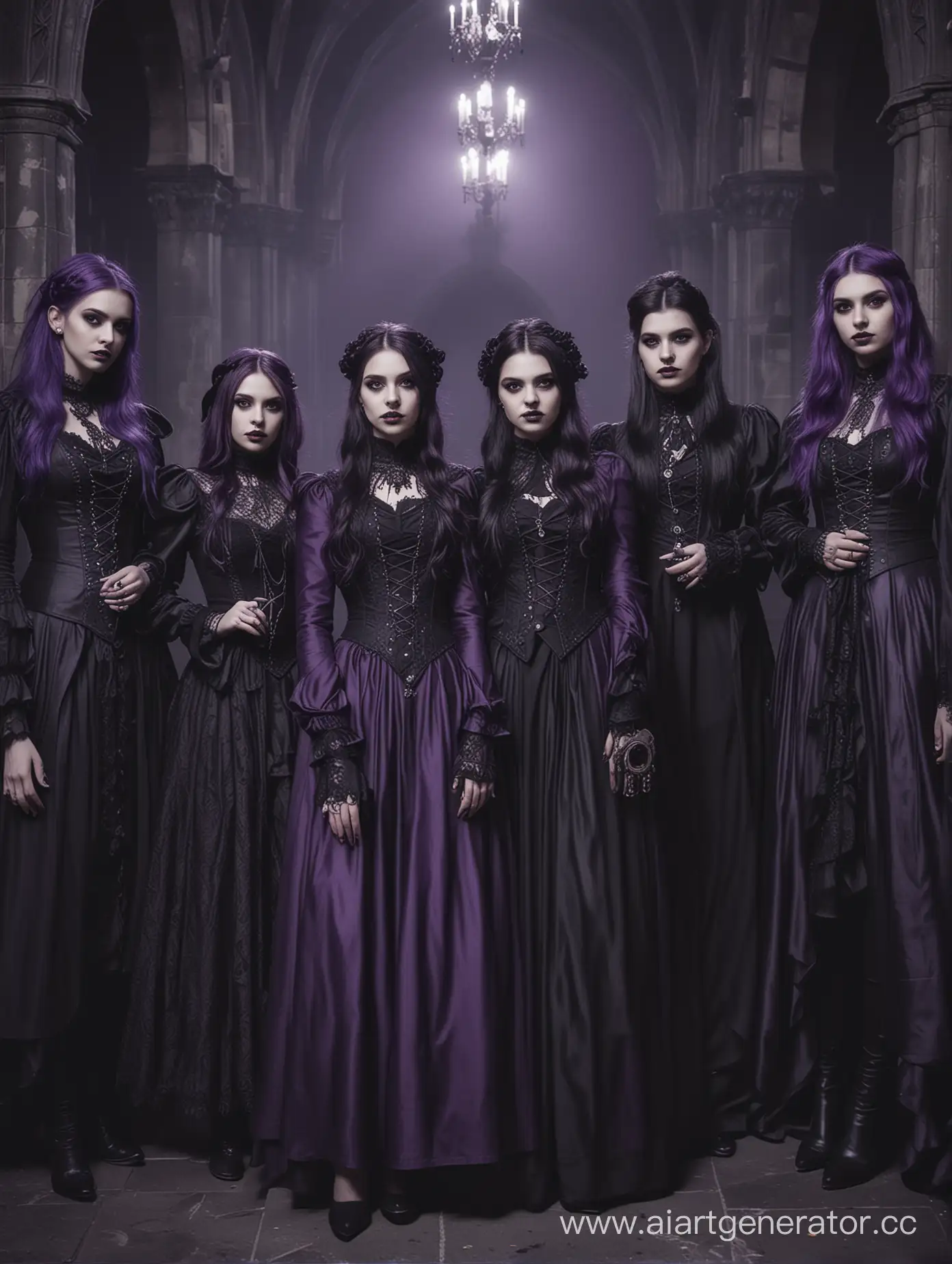 Gothic-Fashion-Enthusiasts-Gathering-in-a-Lavender-Ambiance