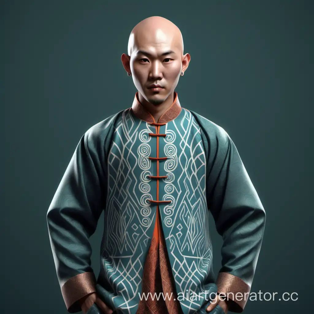Bald-Asian-Man-with-Distinctive-Turkic-Patterns