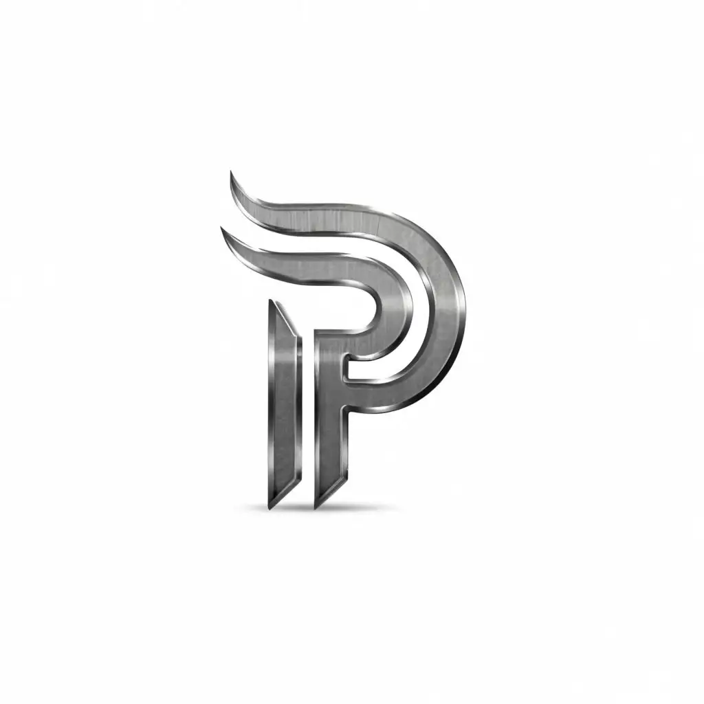 a logo design,with the text "P", main symbol:Silver P letter devil logo,Moderate,clear background