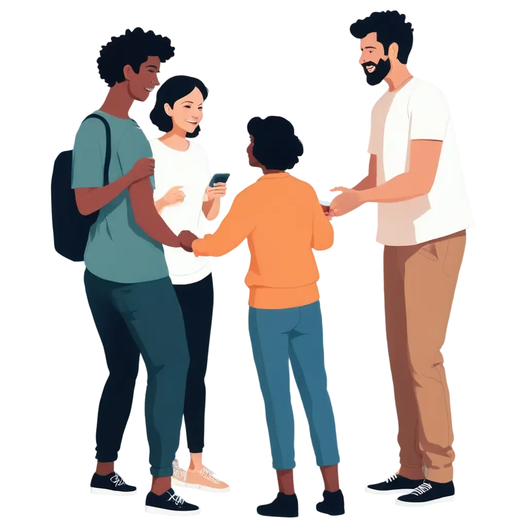 Creating-Memorable-Connections-Animated-PNG-Illustration-of-Strangers-Becoming-Friends-at-Meetup-Events