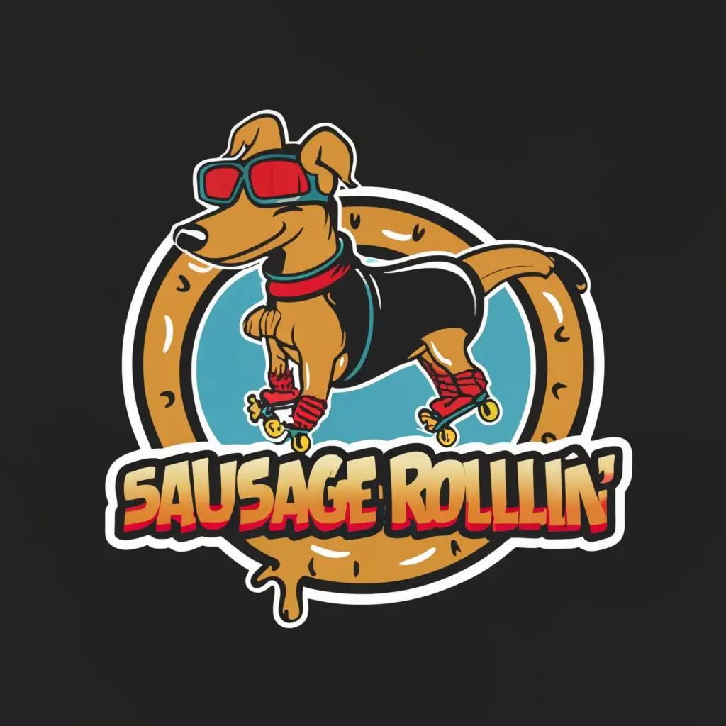 LOGO-Design-for-Sausage-Rollin-Dachshund-Chic-with-Roller-Skates-and-Sausage-Rink-Theme