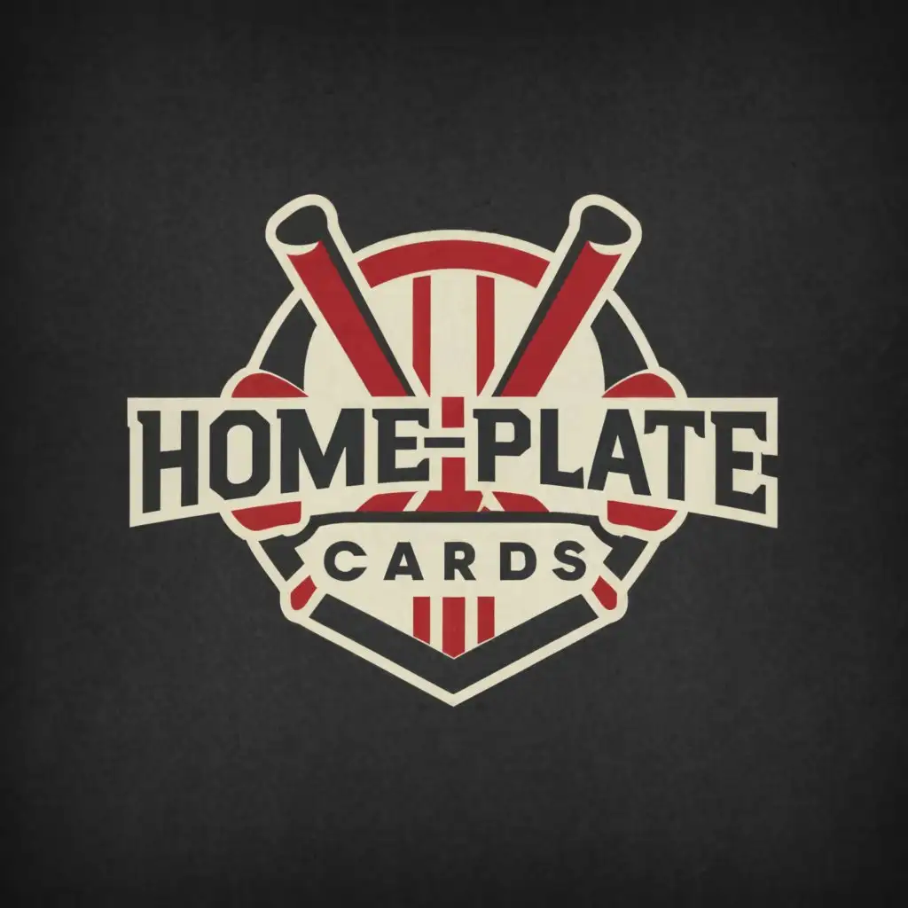 a logo design,with the text "home plate cards", main symbol:baseball plate,Moderate,be used in Sports Fitness industry,clear background