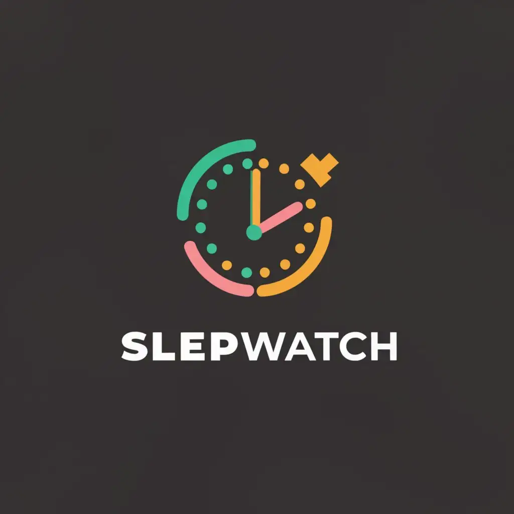 LOGO-Design-for-Sleep-Watch-Timeless-Elegance-with-a-Central-Clock-and-Soothing-Tones