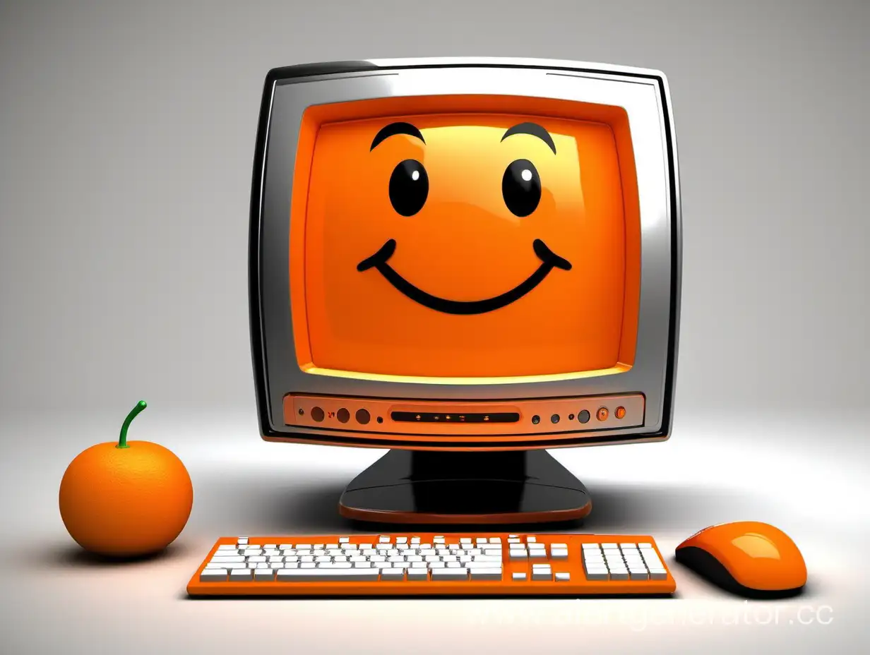 довольный компьютер "Happy PC" orange