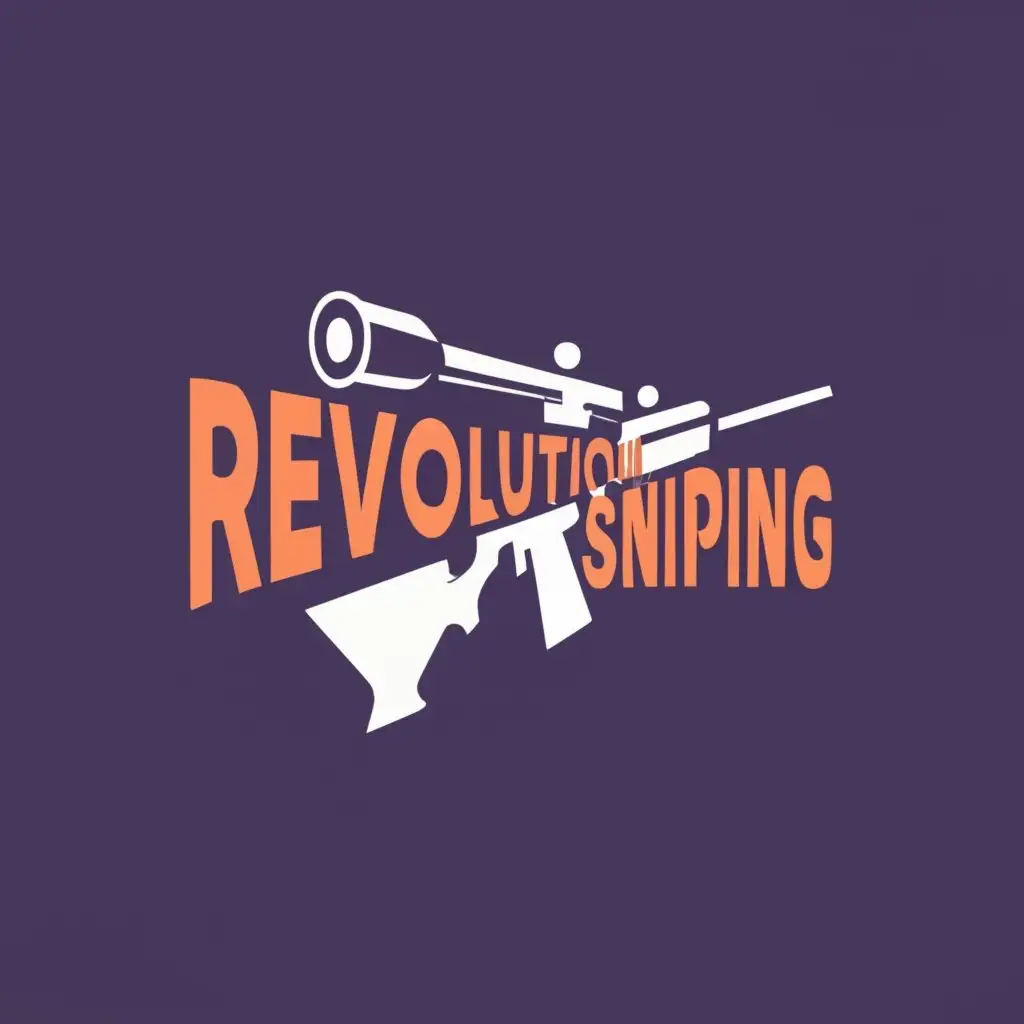 logo, SNIPER, with the text "REVOLUTION SNIPING", typography, be used in Entertainment industry