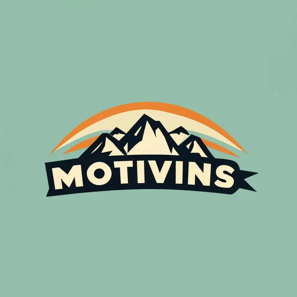 logo, mountain, with the text "Motivins", typography, be used in Internet industry